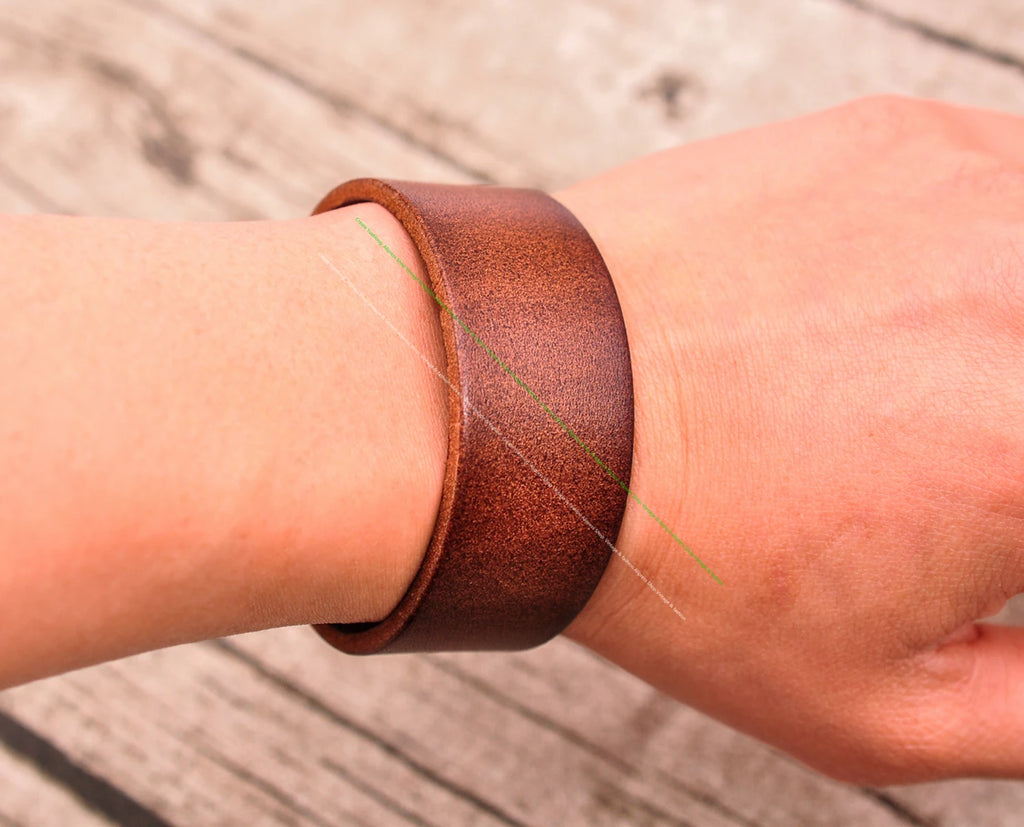 2,5 cm Bandbreite G601 Dunkelbraun Simply Stylish Single Wrap Echtleder Armband Armband Herren