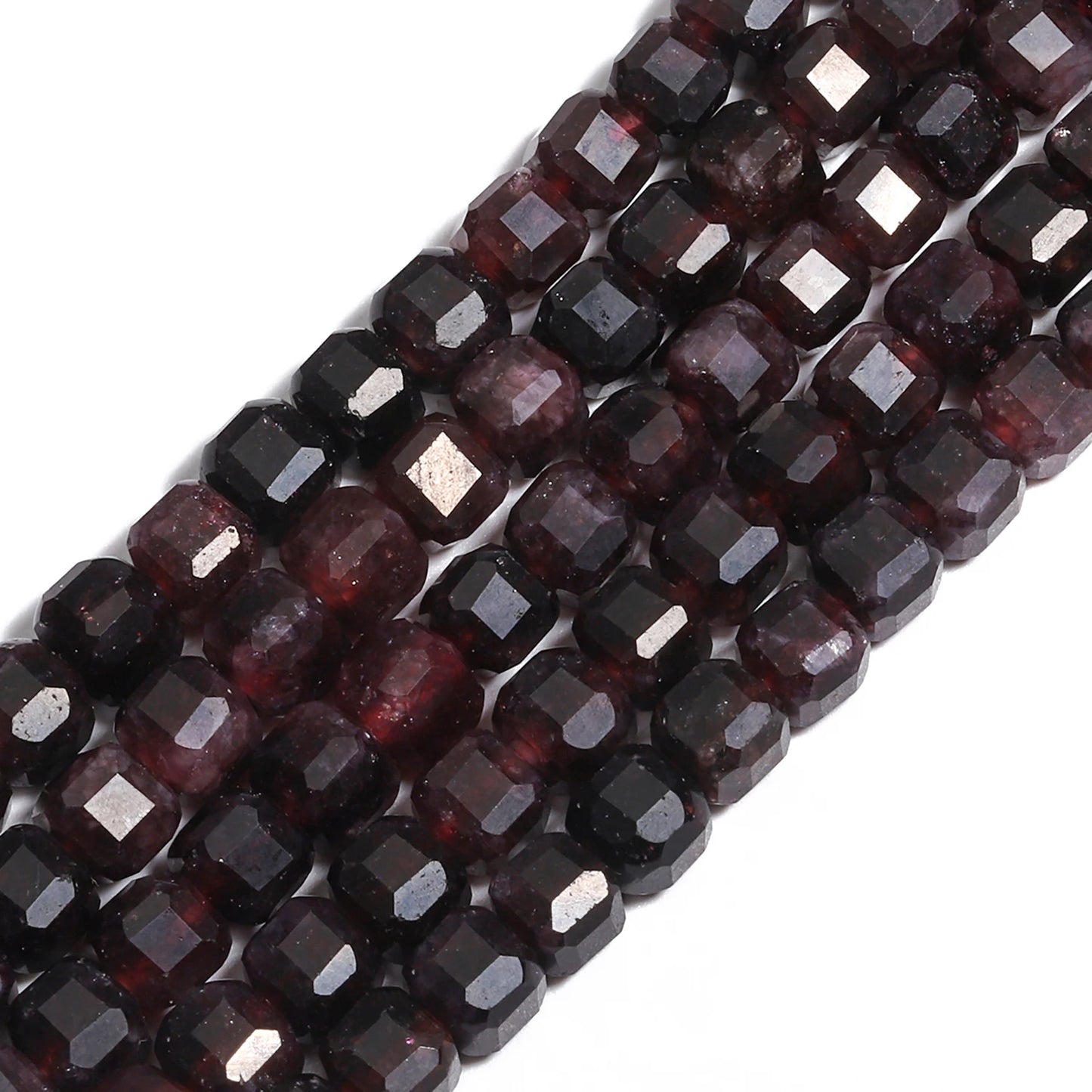 5/7mm AAA Facettierte Würfel Naturstein Granat Perlen Dunkelrote Quadratische Spacer Perlen Für Schmuck Machen DIY armbänder Zubehör