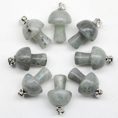 15 stücke Natürliche Stein Anhänger Quarz Kristall Amethyst Achate Aventurin Pilz Stein Anhänger für DIY Machen Zubehör