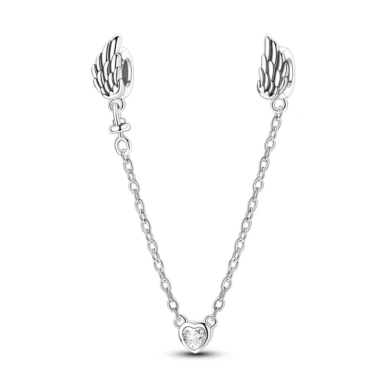 Sicherheitskette Libelle Schmetterling 925er Sterlingsilber Original Marienkäfer Kolibri Charm DIY Schmuckherstellung für Armband Armreif