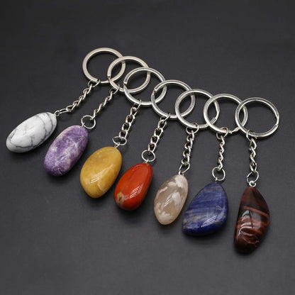 Natürliche rohe Erz Schlüssel anhänger Edelstein Reiki Heilung Quarz Achat Citrin unregelmäßige Stein Anhänger Charms diy Schmuck machen Zubehör