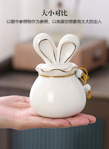 Rabbit Funeral Urn Ceramic Pet Ashes Cat Pet Urn Personalized Urn for Pets Animal Burial Urnas for Human Ashes Dog Memorial