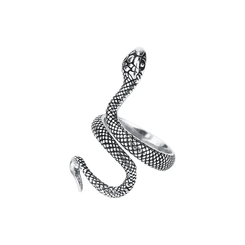 Retro Thai Silber Wicklung Schlangenform 925 Sterling Silber Schmuck Persönlichkeit Dominierendes Tier Exquisite Öffnungsringe R295