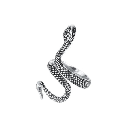 Retro Thai Silber Wicklung Schlangenform 925 Sterling Silber Schmuck Persönlichkeit Dominierendes Tier Exquisite Öffnungsringe R295