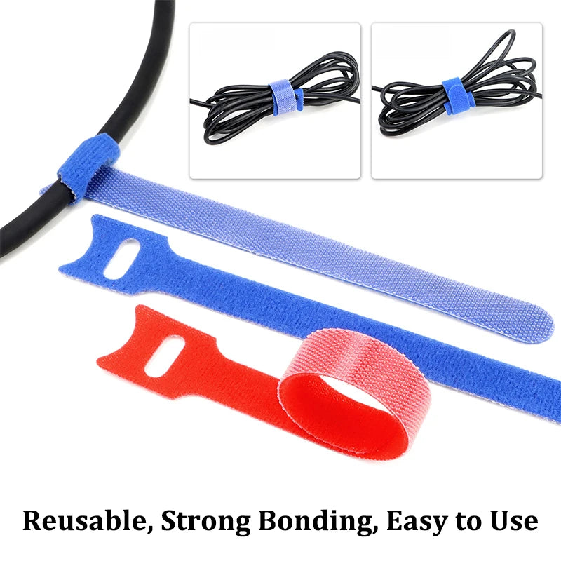 50 - 500 Stück Wiederverwendbare Kabelbinder 150mm Kunststoff Nylon Kabelbinder Nylon-Schlaufenverschluss Verstellbare Befestigungsbänder