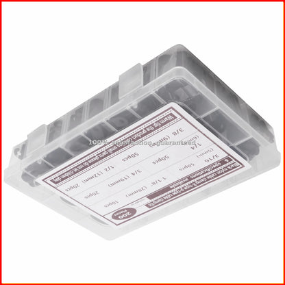 200 Stück R-Typ P-Typ Kabelklemmen Kunststoff-Nylon-Drahtklammern Sortiment-Set Hardware-Werkzeuge Kabelclips Schnallen-Clips Kabelbinder-A68X