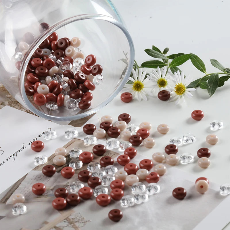 50/100 stücke 3x6mm Neue Glas Seed Bead Abacus Form Spacer Lose Perlen für DIY Schmuck Machen armband Halskette Charms Zubehör