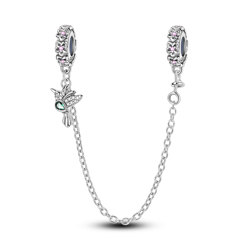 Silberverschluss, 925er-Sterlingsilber, CZ-Pflaster-Clip-Charms, Gänseblümchen-Perlen, Stopper, Sicherheitskette, passend für Original-Armreif, Schmuck-Clip
