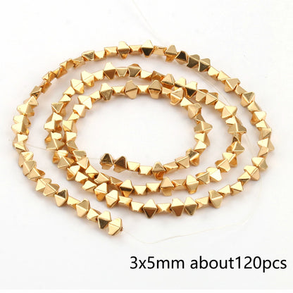 Natürliche 14k vergoldete Hämatitperlen unregelmäßige runde Herzwürfel Rondelle Spacer Perlen für Schmuckherstellung Diy Armband Halskette
