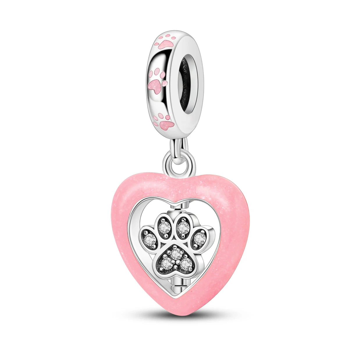 925 Sterling Silber Original Charms Perle CZ Zirkon Liebe Mama Rosa Herz Anhänger Passend für Armband DIY Damen Schmuck Geschenk für Freundin