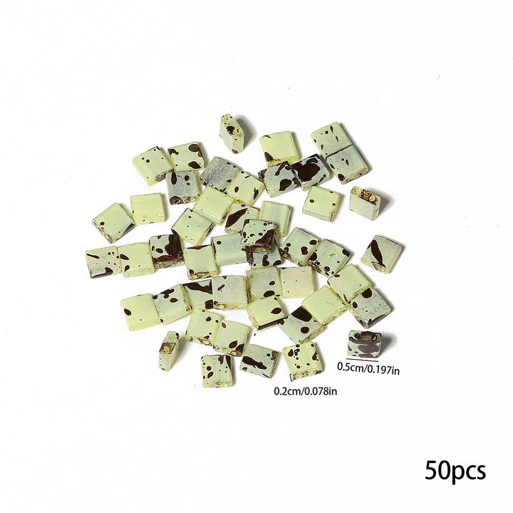 Zwei Löcher Perlen Taidian Seedbeads für Schmuck Machen DIY Armbänder Zubehör Sommer Strand Schmuck 5x5x2mm 50 teile/los