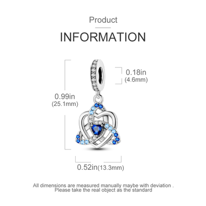 Charm-Anhänger aus Silber 925, blaue Serie, passend für Armbänder, Charms, DIY, originelle Mode-Anhänger für Schmuckherstellung
