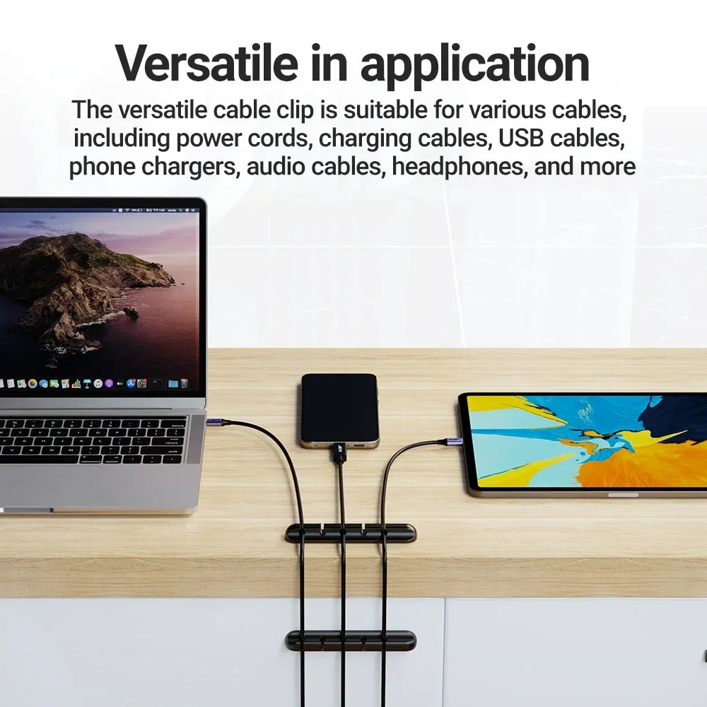 Großhandel Clips Kabelhalter für MouseHeadphone Kabel Organizer Kabel Organizer Silikon USB Kabel Wickler Desktop Tidy Management
