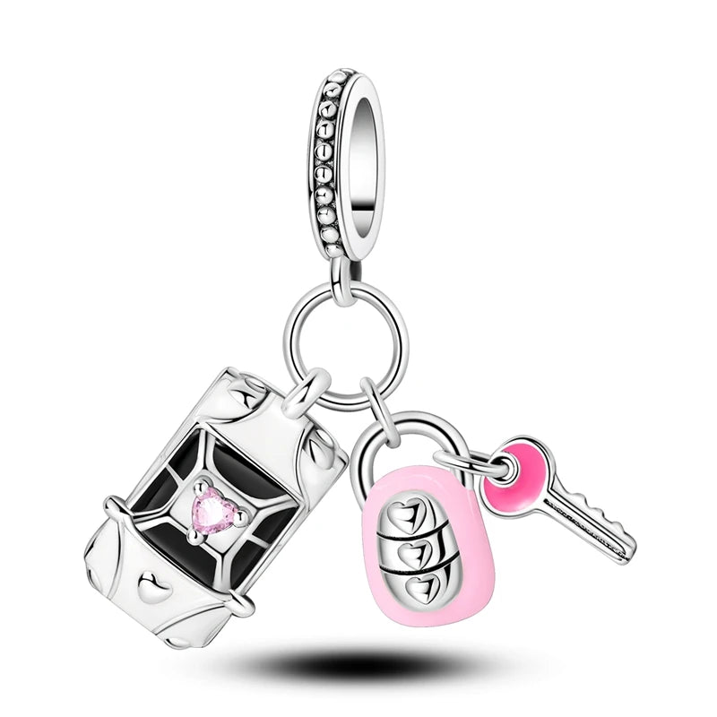 Edle Serie 925er Silber Parfüm-Bogen-Designs, Charm-Perlen, Anhänger, baumelnd, passend für Original-Armreif, Charm-Armband, DIY-Frauenschmuck