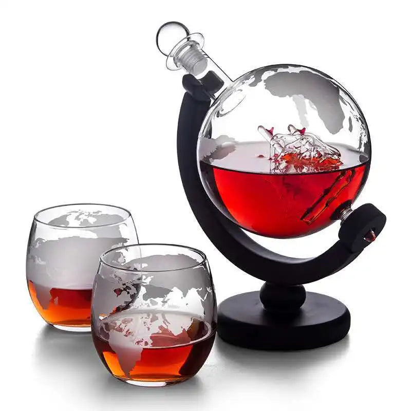 Dekanter in Glaskugelform, Whisky-Set, funkelnde Weinflasche aus Borosilikatglas, Cocktailspender