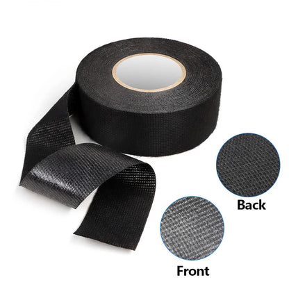 Schwarzes Hitzebeständiges Elektrisches Klebeband 9mm - 50mm Kabelbaum-Isolierband Automotive Stoffband Geräuschdämpfendes Klebeband