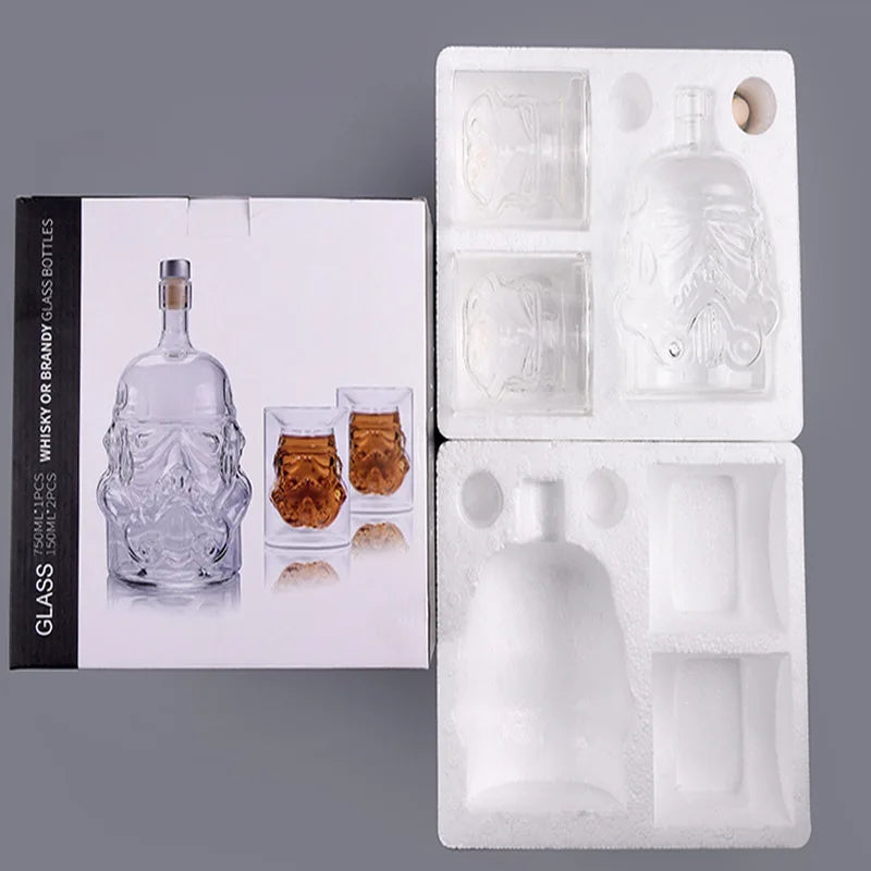 Wein Glas Set Storm Trooper Helm Whisky Dekanter Whisky Glas Tasse Wein Gläser Zubehör Kreative Männer Geschenk Bar Party Heißer