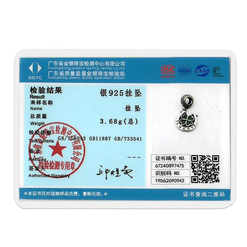 Silber S925 Glück Charms Bunte Vierblättriges Kleeblatt Hufeisen Perlen Fit Original Armbänder für Frauen Party Feine Geschenke DIY