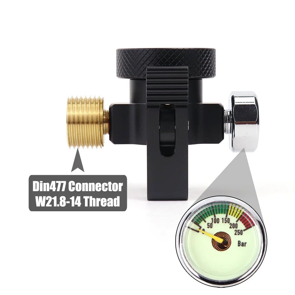 Quick Connect Soda Pink CO2-Tankzylinder (Terra DUO Art), Nachfülladapter, Ein/Aus-Adapter mit Entlüftungsventil, Messgerät DIN477