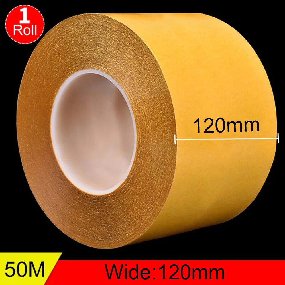 120 mm dickes doppelseitiges PET-Klebeband, hohe Temperaturbeständigkeit, keine Spuren, transparent, hitzebeständig, starkes Klebeband, 50 m