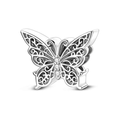 Original 925er Silber-Charm-Perlen, leuchtender, leuchtender Glühwürmchen-Schmetterlings-Anhänger, passend für Armbänder, Charm-Herstellung von Schmuck