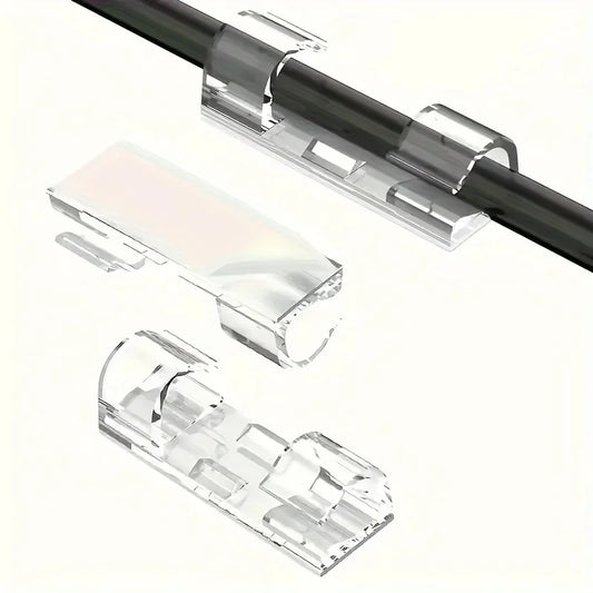 100 Stück Transparente Klebende Kabelclips Ohne Bohren Kabelorganisator für Zuhause Kabelbinder Schnallenhalter Büro Elektronik Kabelmanagement