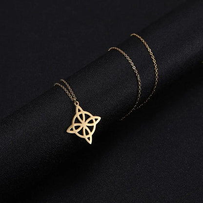 YILUOCD Vintage Hexenknoten Anhänger Halsketten Hexerei Wicca Schutz Amulett Schmuck Silber Farbe Celtics Talisman