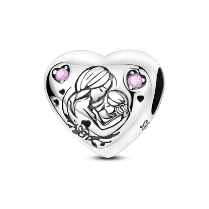 Charm-Perle aus 925er-Sterlingsilber, Mutter-Geschenk, Mutter, Liebe, glückliche Familie, baumelnd, passend für Original-Armreif, Halskette, DIY-Schmuck