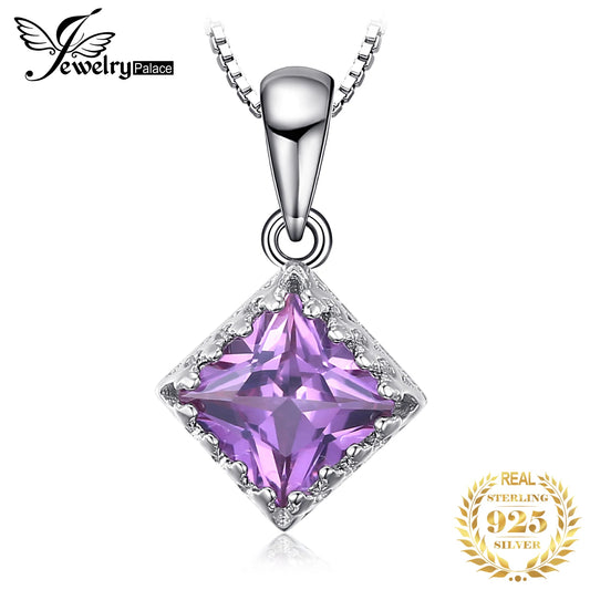 JewelryPalace Platz Erstellt Alexandrit Saphiren 925 Sterling Silber Anhänger für Frauen Mode Edelstein Halskette Keine Kette