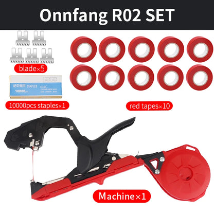 Onnfang Garten-Handbindemaschine, Pflanze, leicht, Gartengeräte, Pflanzenband-Werkzeug für Gemüse, Trauben, Tomaten, Gurken, Garten