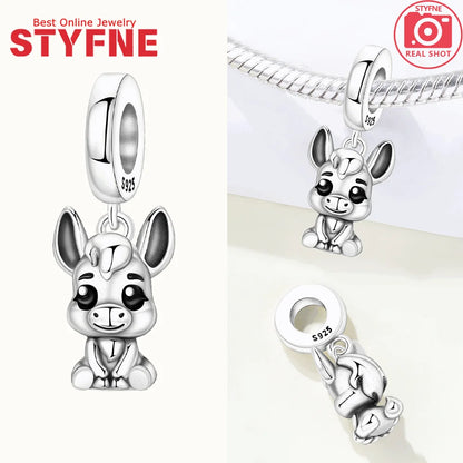 Tier-Serie-Charms, 925er Silber, Esel, Koala, Elefant, niedliche kleine Maus, Perlen-Anhänger, passend für DIY-Original-Armband, Modeschmuck