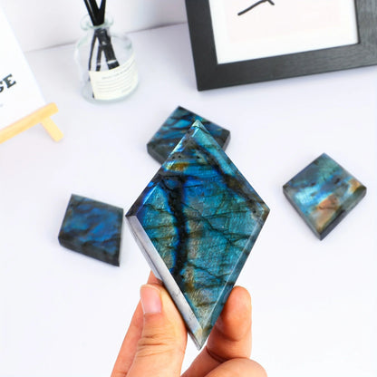 Natürlicher Labradorit stein, geometrische Prismen verzierungen, Haupt dekorations kristall handwerks verzierungen, Kristall geschenk
