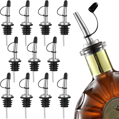 12Pcs Edelstahl Schnaps Flasche Ausgießer Flasche Düse Ausgießer Öl Fluss Wein Flasche Ausgießer Stopper Küche Bar Zubehör