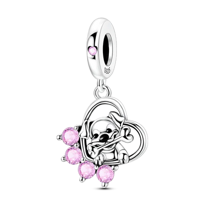 925 Sterling Silber 3D Strukturierter Pudel-Hund Charm Passend für Armband 2026 Neujahrsgeschenk Modischer Tierschmuck für Frauen und Mädchen