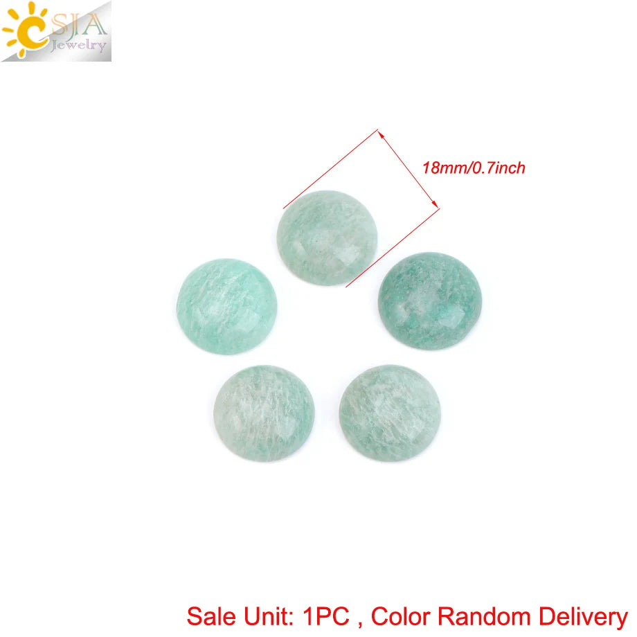 1pc Naturstein Perlen Amazonit Cabochon Oval Flache Lose Perlen für DIY Schmuck Machen Halskette Ring Anhänger Zufällige Farbe h755