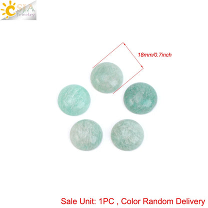 1pc Naturstein Perlen Amazonit Cabochon Oval Flache Lose Perlen für DIY Schmuck Machen Halskette Ring Anhänger Zufällige Farbe h755