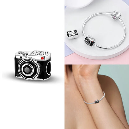 Neue Charms-Perle aus 925er-Sterlingsilber, rosa Schmetterling, leuchtende Glühwürmchen, baumelnd, passend für Armreifen, Halskette, DIY-Schmuck, Frauen-Geschenk