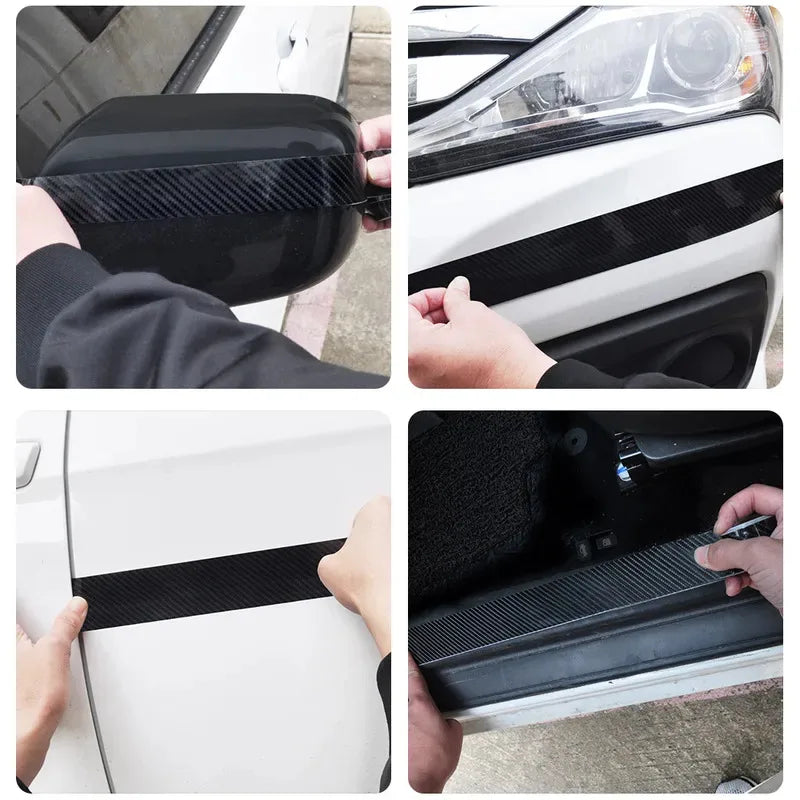 1-4 stücke Carbon Faser Automotive Klebeband Rolle Matte Schwarz Schutz Auto Film Selbst-Klebe Film Vinyl auto Film Zubehör