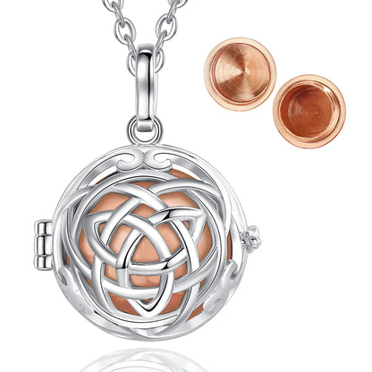 Eudora Urne Feuerbestattung Anhänger 20mm Celtic Knoten Käfig Medaillon Asche Halter Andenken Kapsel Halskette Hohl Ball DIY Trendy Schmuck