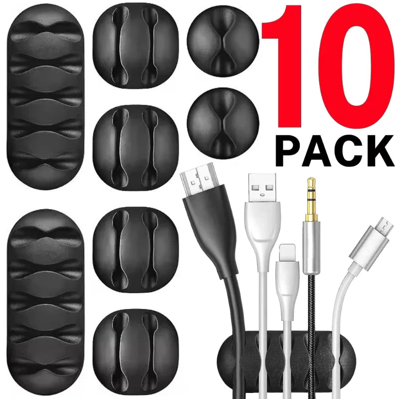 1-10PCS Klebstoff Kabel Clips Silikon Kabel Organizer Desktop Wand Ladekabel Kopfhörer Linie Mous Management USB kabel Halter