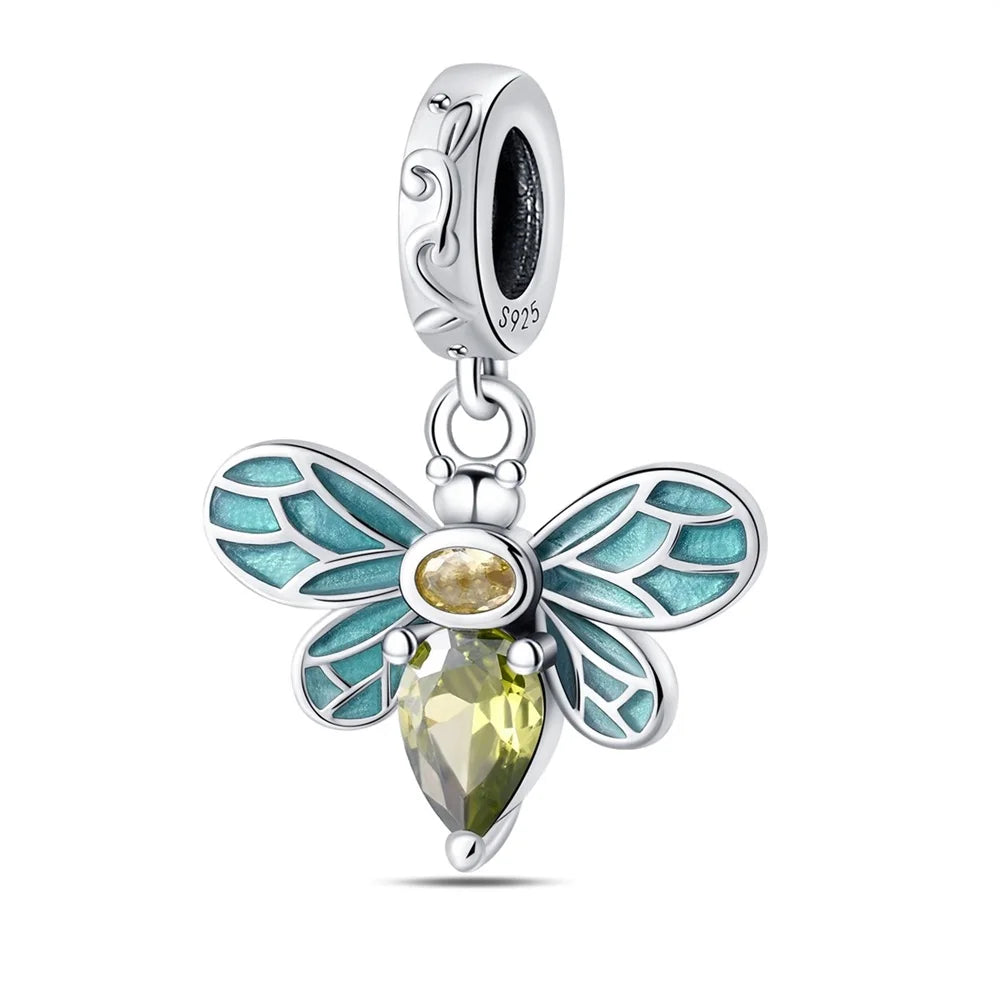 Heißer Verkauf 925er Sterlingsilber Blauwal & Marienkäfer & Engel baumelnder Charm für Armband Boutique Halskette MiNi-Serie Anhänger Geschenk