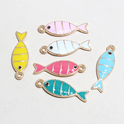 20 Stück 23x7mm Emaille Fisch Charms Anhänger DIY Schmuck Making Zubehör Erkenntnisse für Ohrringe Halskette Armbänder
