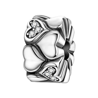 Funkelnde Edelsteinperlen aus 925er-Sterlingsilber mit eingelegten Edelsteinen und baumelnder Charm mit unendlichem Knoten, passend für Schlangenarmband, Boutique-Halskette, schönes Geschenk