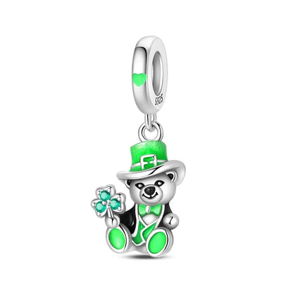 Glücksbringer aus 925er-Sterlingsilber mit vierblättrigem Kleeblatt, Hufeisenkrabbe, Marienkäfer-Zahlen-Charm, passend für DIY-Armbänder, Halsketten, Gesundheit, Glücksgeschenke