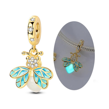 Original Charms-Perlen-Anhänger aus 925er-Sterlingsilber, goldener Schmetterling, Ballon-Hund-Charm, passend für Armband-Anhänger, Armreif, DIY-Schmuck, Geschenk