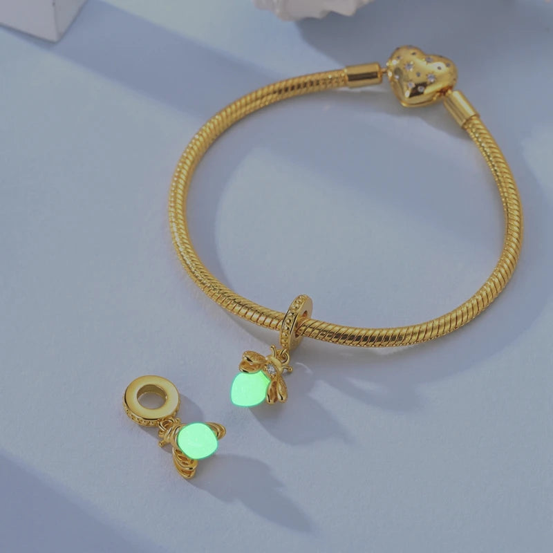 Original Charms-Perlen-Anhänger aus 925er-Sterlingsilber, goldener Schmetterling, Ballon-Hund-Charm, passend für Armband-Anhänger, Armreif, DIY-Schmuck, Geschenk