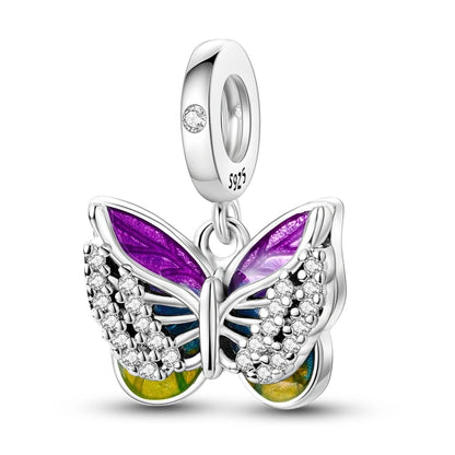 Sicherheitsketten aus 925er-Sterlingsilber, violette Serie, Schmetterling, Widder, Zwillinge, passend für Original-Armbänder, DIY-Schmuckherstellung, Geschenk für Frauen
