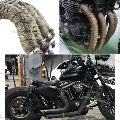 5M/10M/15M Titan Schwarz Fiberglas Thermische Auspuff Header Rohr Wärme Wrap Turbo Rohr verteiler Wärmedämmung Band Rolle 50mm