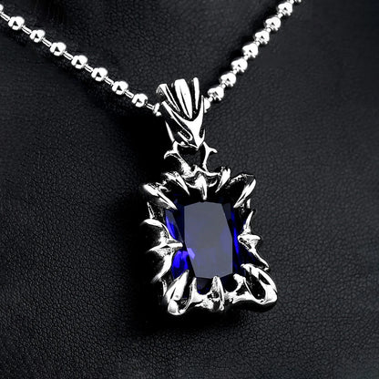 Vintage Mode rot/schwarz/blau/grün Farbe Stein Anhänger Halskette für Männer Frauen Edelstahl Punk Paar Schmuck Drops hipping