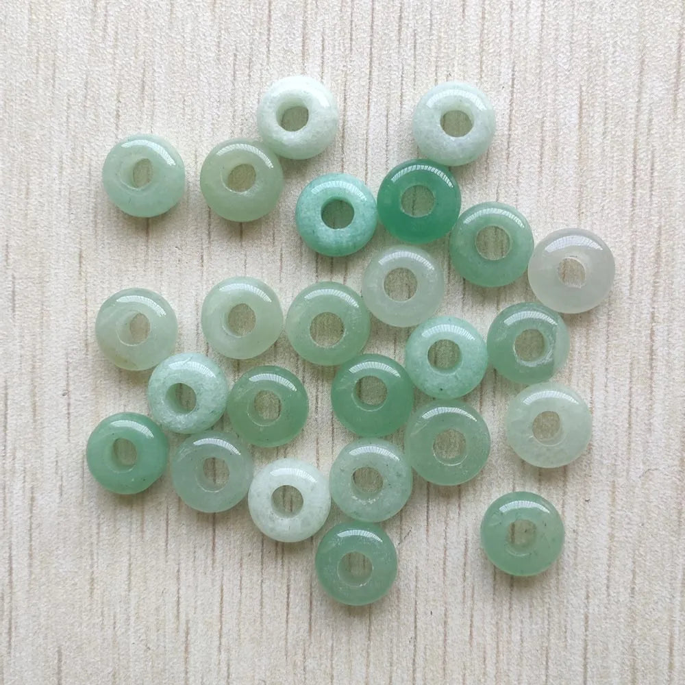 Mode gute Qualität Naturstein Mix runde Charms großes Loch Charms Perlen 10mm für Schmuckherstellung 50 Stück Großhandel kostenloser Versand